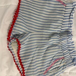Crewcuts Blue and White Striped Shorts with Red Accent